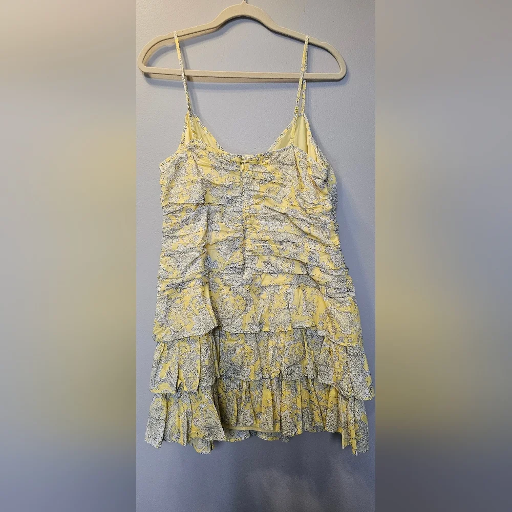 Yellow Floral Ruffle Dress - Picture 4 of 6